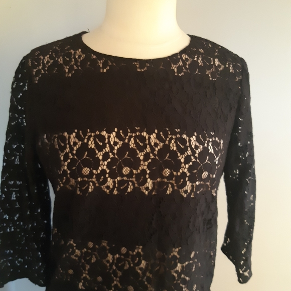 Chic by Jacob lace mini black dress, half sleeve Size M - Picture 5 of 11